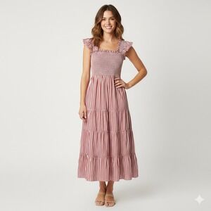 Hill House Ellie Nap Dress - Red and White Striped Midi Dress